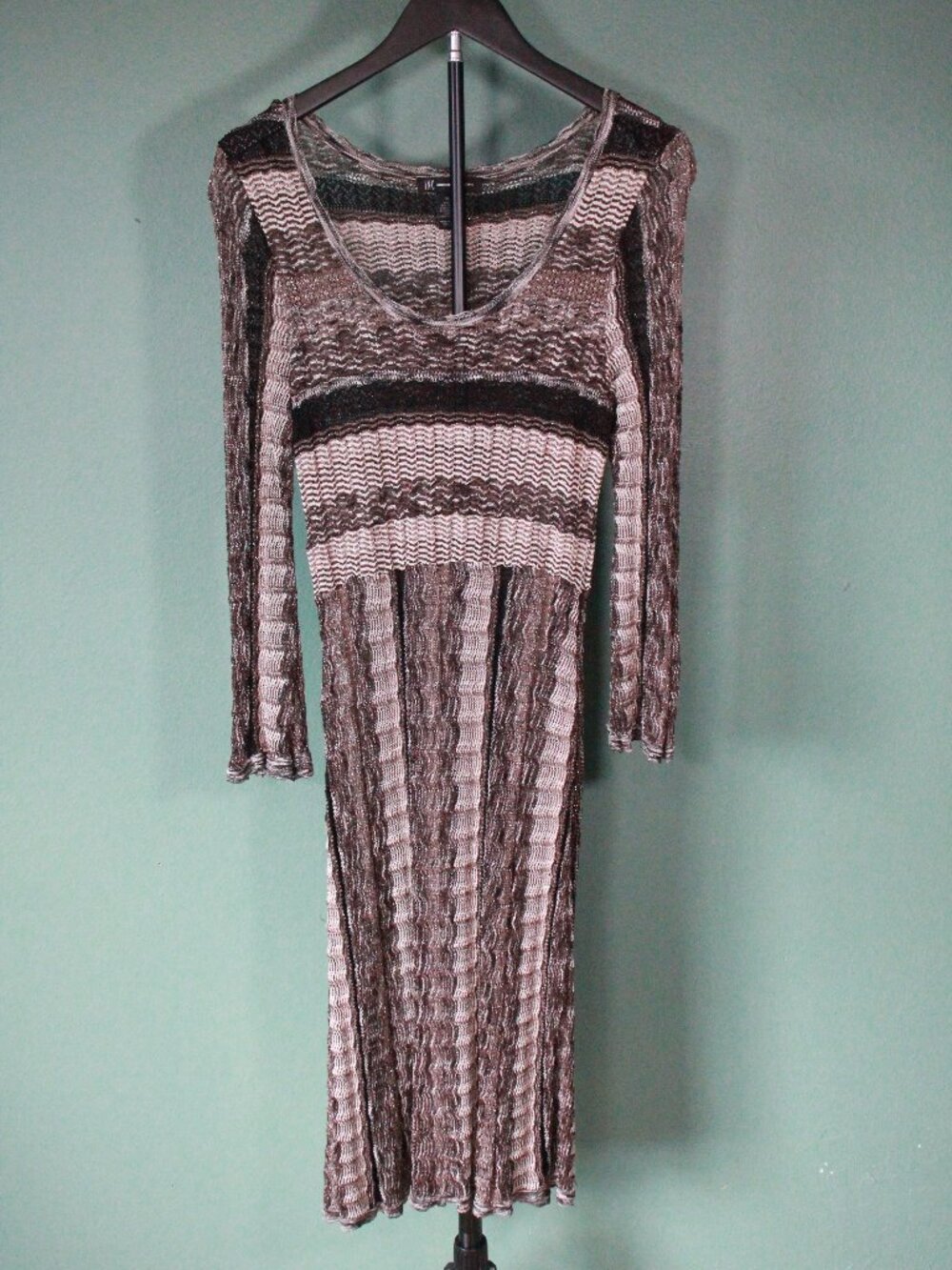 INC International Concepts Metallic Crochet Knit Dress